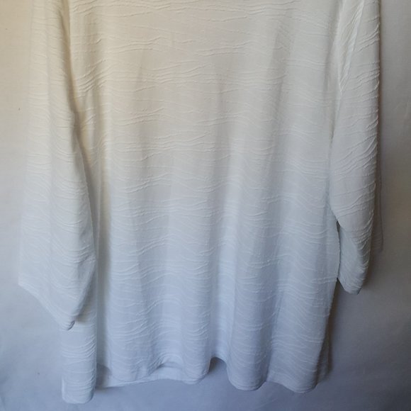 Kim Rogers Curvy 3X Top Tunic White CrisCross  NWT - Picture 6 of 7